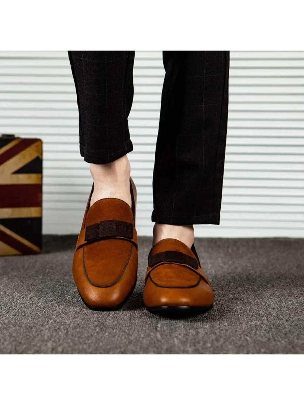 Men's Brown Moc Toe Bit Loafers Slip On Dress Shoes Classic Party Fashion